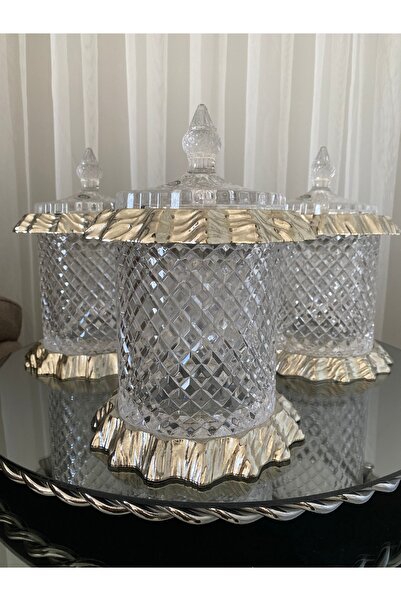 atabey home collection طقم توابل برطمان من الفضة المصبوبة بالكريستال مكون من ...