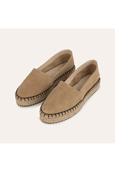 Mudo حذاء إسبادريل من جلد الغزال مع نعل محبوك