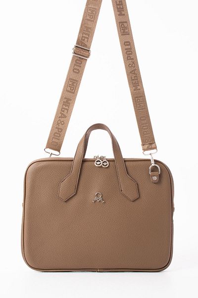H&D COLLECTİON Μαλακή δερμάτινη θήκη για χαρτιά και φορητό υπολογιστή 14-15 ιντσών - με ιμάντα στήλης 631