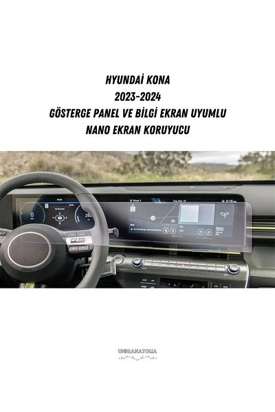 UniqAnatolia Nano Screen Protector for Hyundai Kona 2023-2024 Instrument Panel and Information Display Compatible