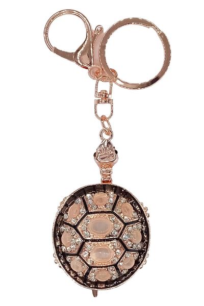 Dünyadan Hediyeler Black Turtle Keychain with Crystal Stones No.3