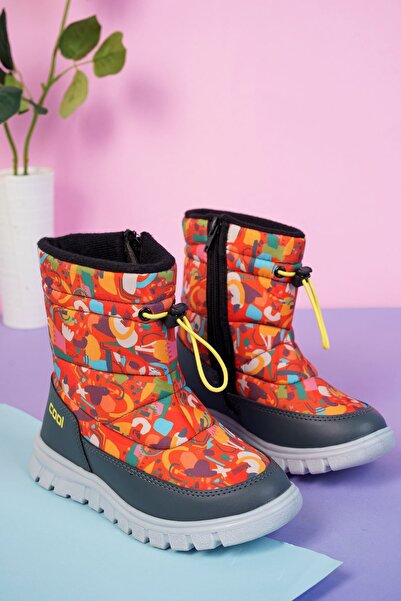 NESKA Lastikli Oranj Desenli Çocuk Kar Botu