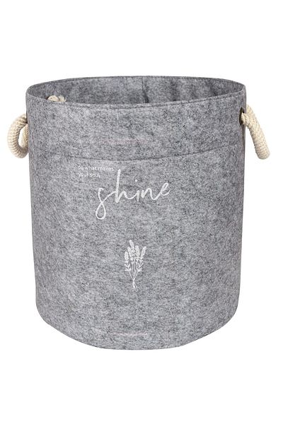 Ethab Ticaret Round Maxi with Felt Handle - Gray