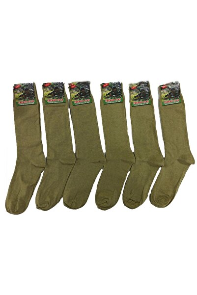 army Yeşil Erkek Çorap 6'lı Paket 4 Mevsimlik & Askeri Yeşil Çorap 6'lı