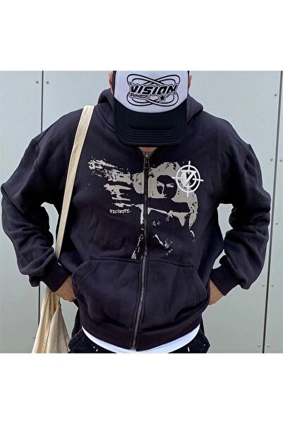 Violon Ζακέτα με κουκούλα Killer Girl Vicinity Oversize με φερμουάρ, μαύρη ζα...