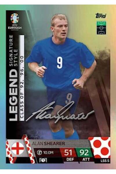Topps Match Attax Euro 2024 Futbol Kartları Legend Signature Style Alan Shear...