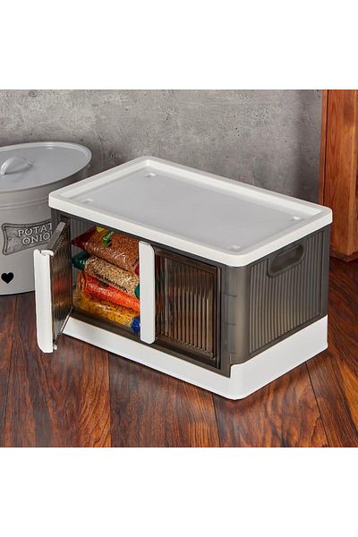 Ethab Ticaret Double Door Organizer Plastic Shelf-Anthracite Width:48.5 cm Length:30 cm Height: 28.5 cm