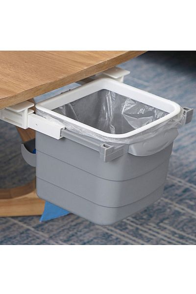 FRD GROUP Mini Table Trash Can Plastic under Counter Retractable Adhesive Invisible Partition Practical (5235)