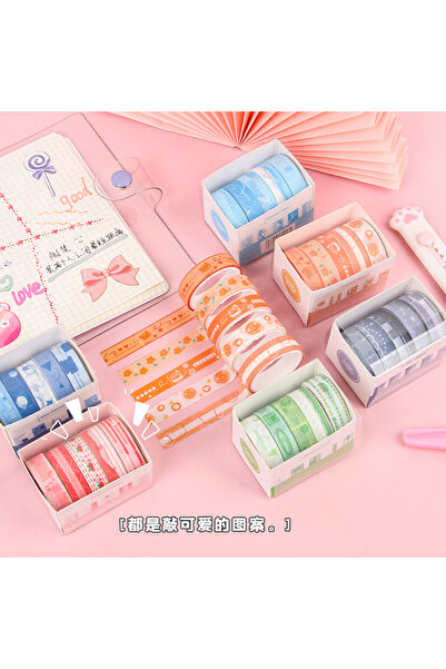 Art Tone Tasarımlı Desenli Bant Karışık 5'li Paket Konsept Washi Tape 1cm x 2...