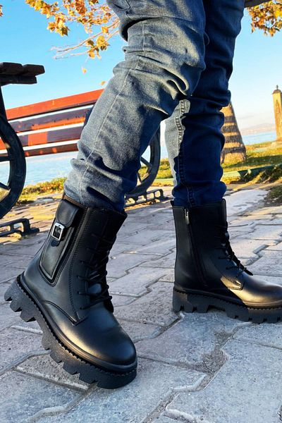 Kidx Ботуши London Cold and Water Resistant с термо подметка за момичета, черни