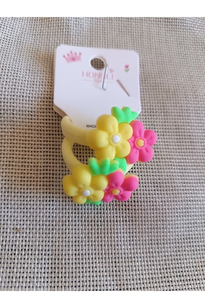 Efna Store إبزيم مطاطي مزدوج للأطفال مع شكل زهرة السيليكون