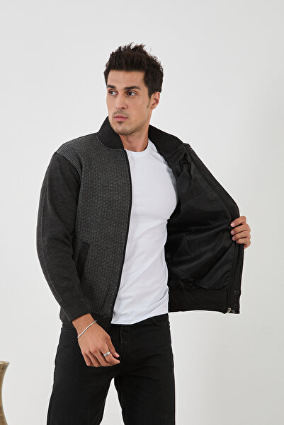 KMKkombin Новий сезон чоловічий трикотажний пальто - комір-стійка, підкладка,...