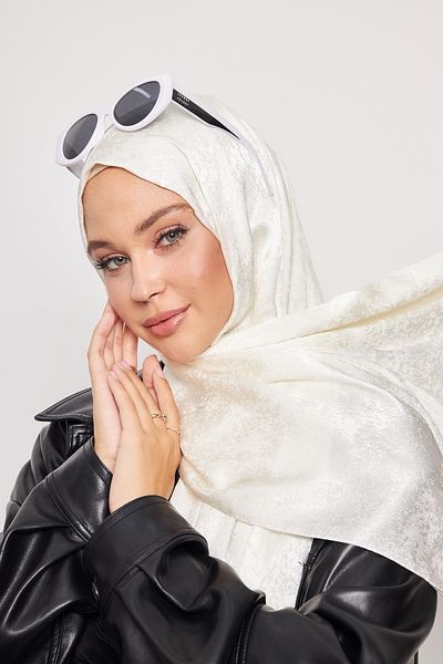 Scarf Σάλι Gi Shine Jacquard - Χρώμα Pearl Cream