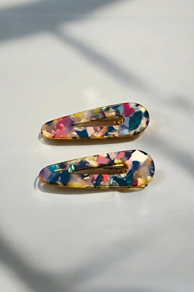 AYMETA Women's Acrylic 6.5 cm Gold Metal Clamp Buckle