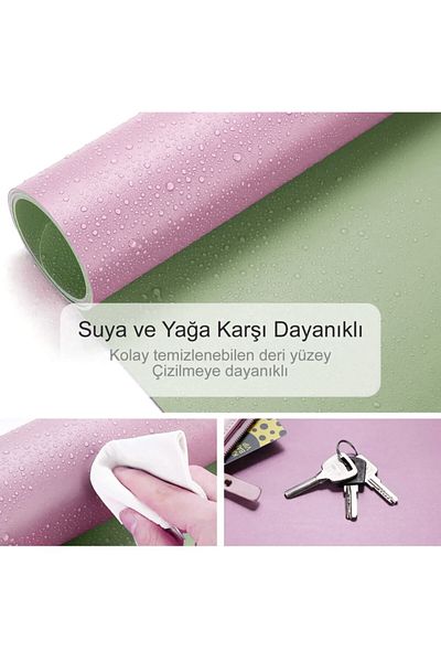 Xrades Double Color Leather Mousepad for Laptop Computer 80X40 cm Lila and Tea Green