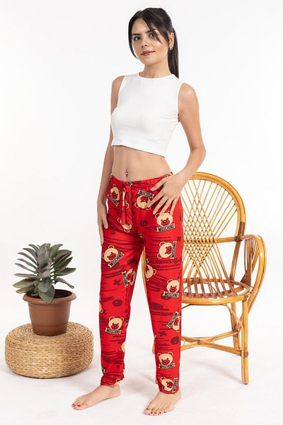 Pemilo Red Patterned Suede Women's Single Bottom