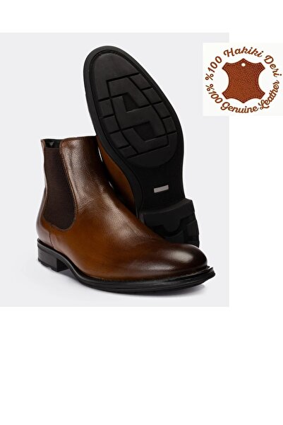 Fancy Hakiki Deri Taba Rengi Chelsea Erkek Bot
