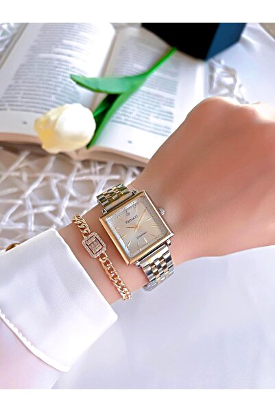 Ferrucci Diamond Pırlanta Taşlı Ve Sertifikalı Özel Kutulu Kadın Kol Saati+Bileklik BFC.01118-04