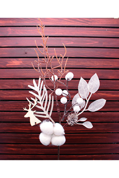 Lora Wedding Christmas Ornament Arrangement with 50cm Cotton, Natural Cone an...