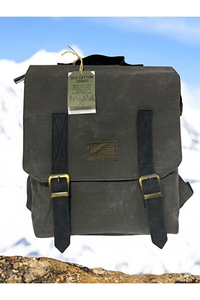 Old Cotton Vintage Salaş Su Geçirmez Design Unisex Laptop Bölmeli Gezi Okul Seyahat Kamp Sırt Çantası 29x35cm