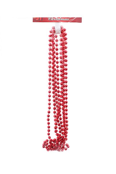 Lora Wedding 2.7 Meters Long Red Colored 6mm Christmas Tree Bead Garland
