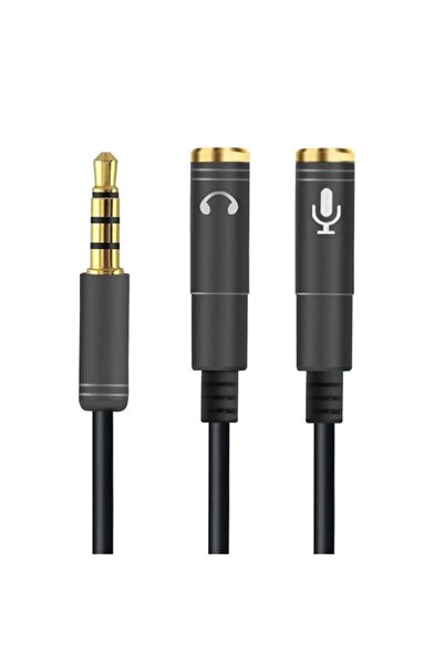 EASERA TİCARET 1 Male 2 Female 3.5 mm Headphone and Microphone Splitter Multi...