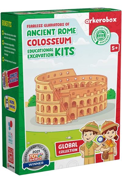 Arkerobox - Set Arheologic Educational Si Puzzle 3d, Roma Antica, Colosseum