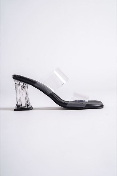 Moka Shopin Papuci cu bandă transparentă MokaShopin Hugo Black Skin