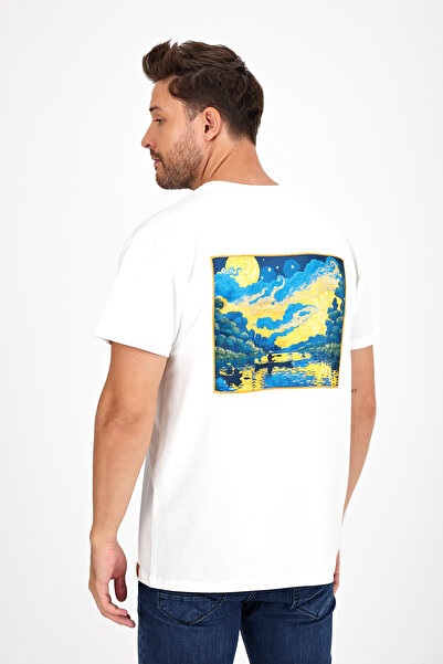 Butikgiz Ανδρικό μπλουζάκι με κανονική εφαρμογή με προσαρμοσμένο τύπωμα τεχνητής νοημοσύνης 100% βαμβάκι