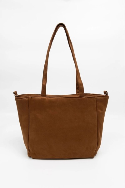 Die Fein Mercan Stores Kadın Süet Büyük Boy Yumuşak Kol ve Omuz Çantası