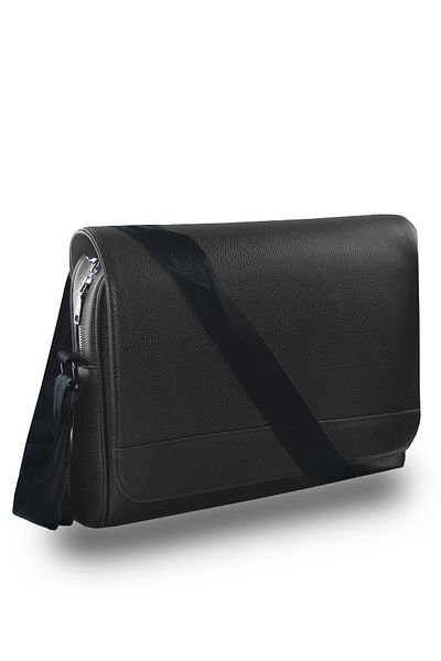 Bagorama Bond Unisex Faux Leather 14 Messenger and Briefcase - Black