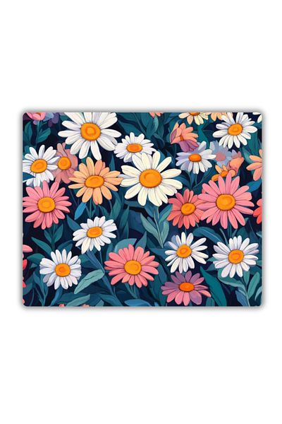 lili hediyelik Πολύχρωμα Λουλούδια Τυπωμένο Mouse Pad 18x22 cm