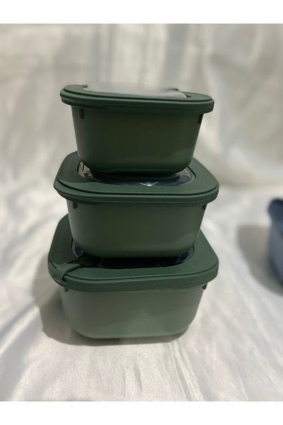 miray home 3-Piece Storage Container Set Compatible with Freezer and Microwave (600 ml - 1100 ml - 1800 ml)