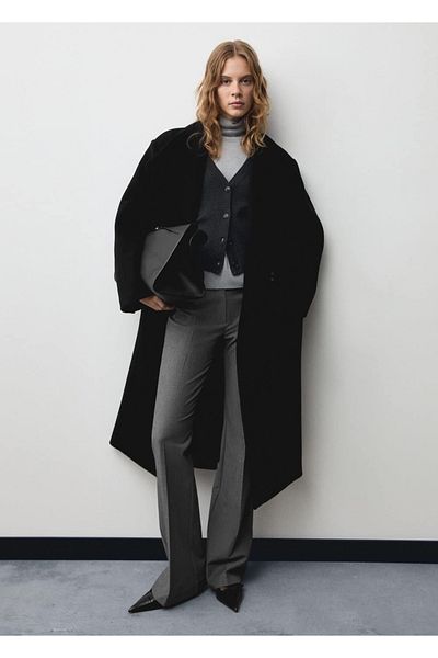 MANGO Woman High Collar Pure Wool Jacket