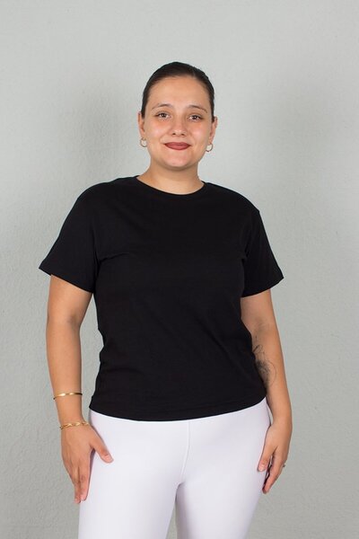 Truva XXL Tricou cu gât mare, negru