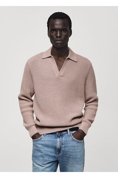 MANGO Man Tricou polo din bumbac