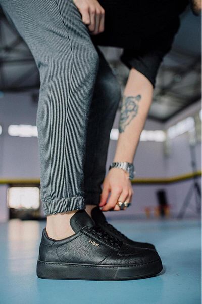 Knack Black Casual Shoes - 666 Model (Black Sole)