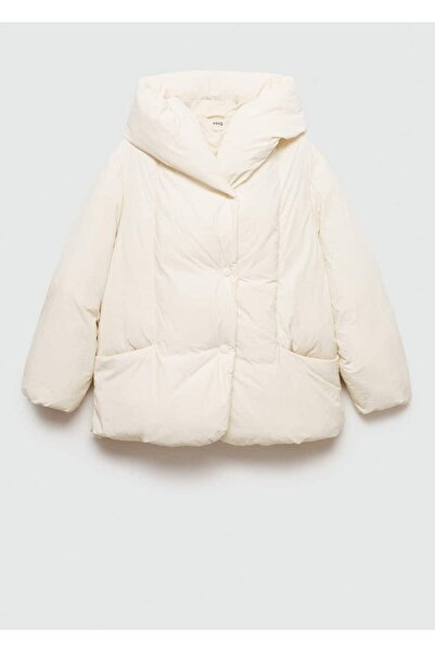 MANGO Woman Kapüşonlu Kısa Kapitone Anorak