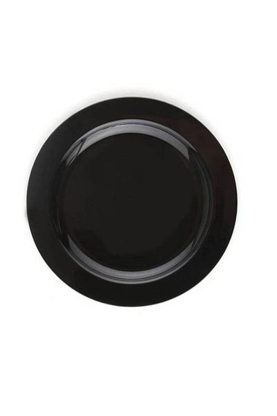kidspartim 19 cm Wide 10 Pack Black Plastic Porcelain Plate