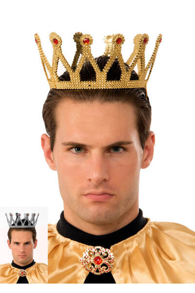 Go İthalat Χρυσόχρωμη Συμβατή Κορώνα Βασιλιά για Παιδιά και Ενήλικες (5224)