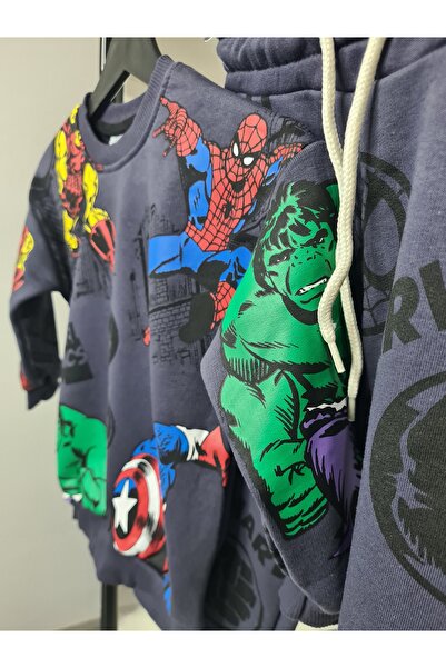 Prime Butik ERKEK ÇOCUK MARVEL MODELLİ BİSİKLET YAKA PAMUK EŞOFMAN TAKIMI