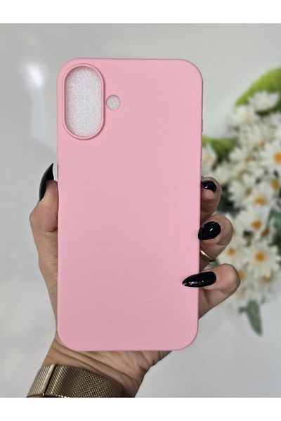 Magic Ring حافظة هاتف مخملية داخلية متوافقة مع هاتف Iphone 16 PLUS باللون الوردي