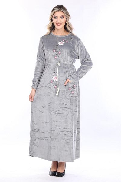 mervemoda ROCHIE DE CATIF DE DAMĂ MÂNECĂ LUNGĂ