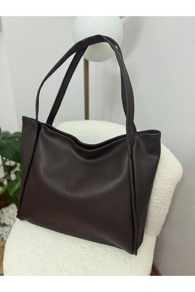 SELVİ Large Size Lined Soft Leather Hand Shoulder Bag