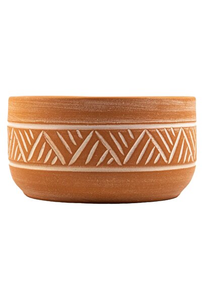 BİTKİ TASARIMI Terakota Hitit Desenli Toprak Aranjman ve Bonzai Saksı