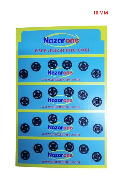 Kezban Tekstil 10mm 24 Pcs Black Plastic Snap Button