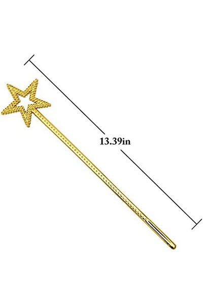 Ethab Ticaret Gold Color Star Fairy Wand Fairy Wand 34 cm 1 Piece (4457)