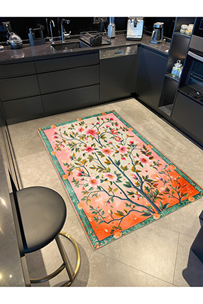 Rugs Modern Halı سجادة ديكور عصرية إبداعية بنمط شجرة الزهور بألوان وردية من م...