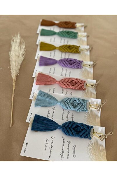 macramelina El Örmesi Makrome Anahtarlık Düğün Kına Söz Sünnet Nişan Için Hed...