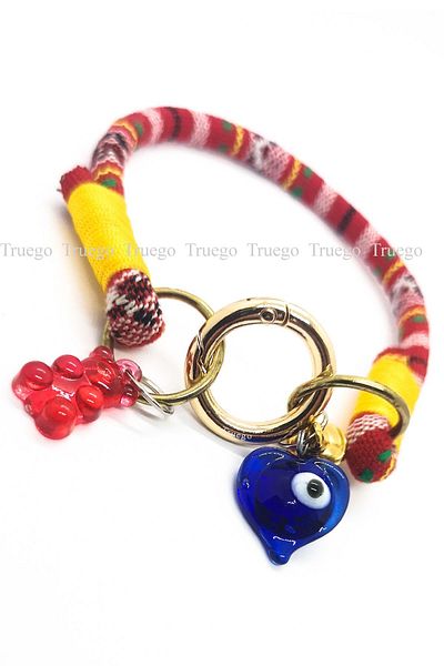 Truego Cat Dog Collar with Bell Bohemian Cat Necklace Spring Lock - Red